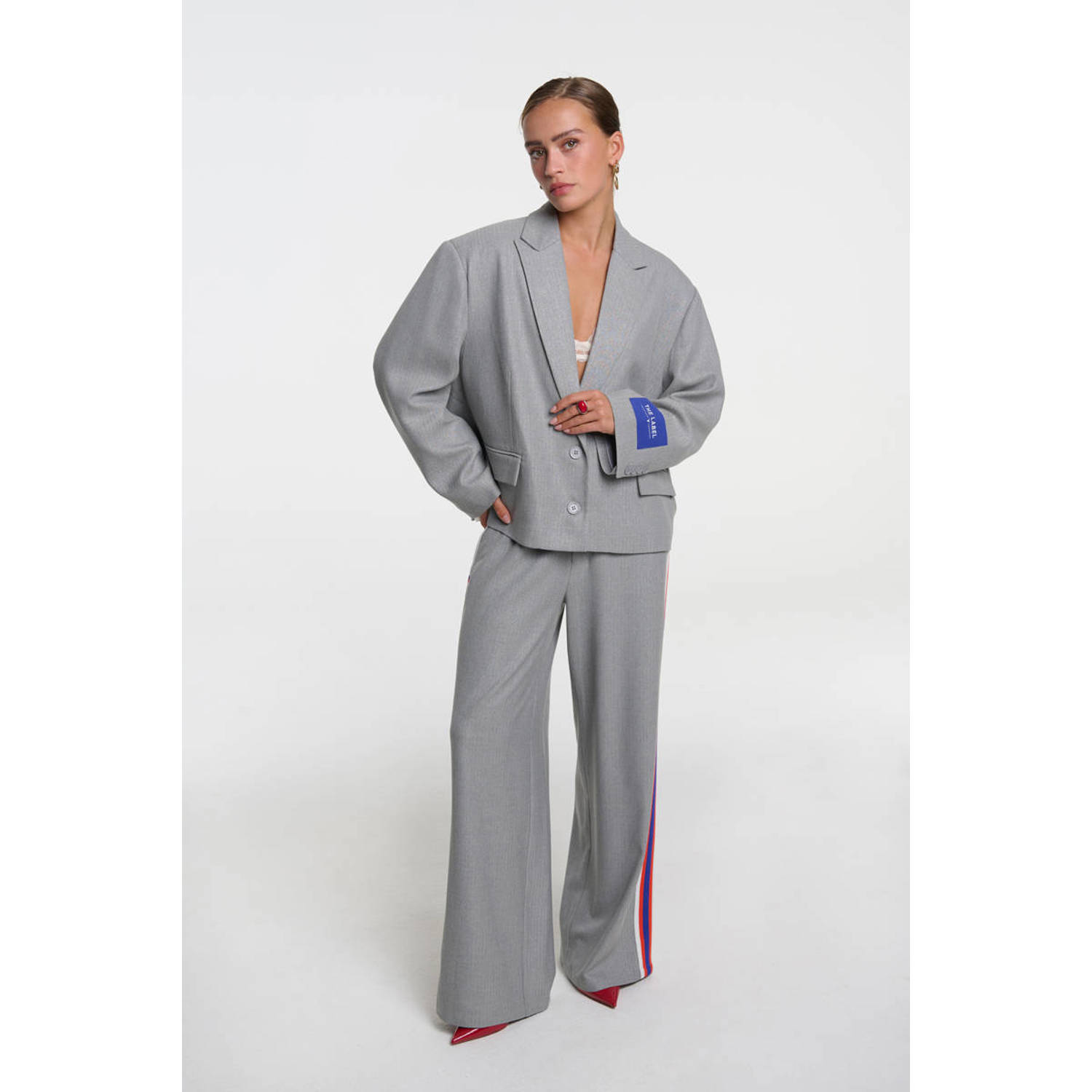 Alix the Label wide leg high waist broek grijs