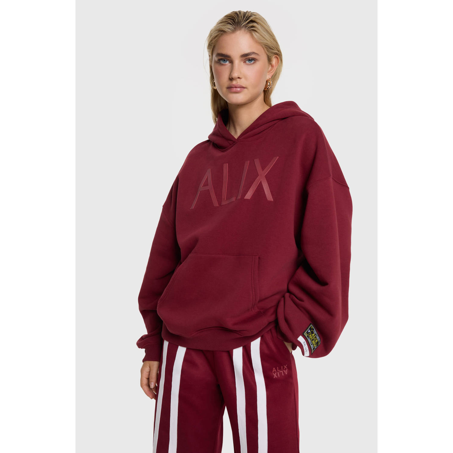 Alix the Label hoodie donkerrood