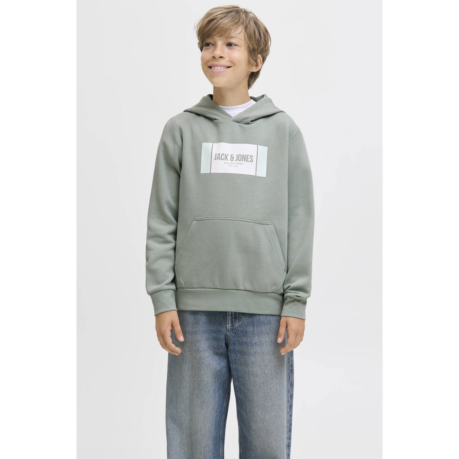 JACK & JONES JUNIOR hoodie lichtgroen