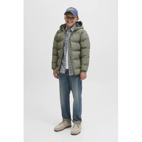 JACK & JONES JUNIOR gewatteerde jas olijfgroen afbeelding