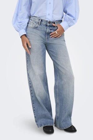 wide leg jeans light blue denim