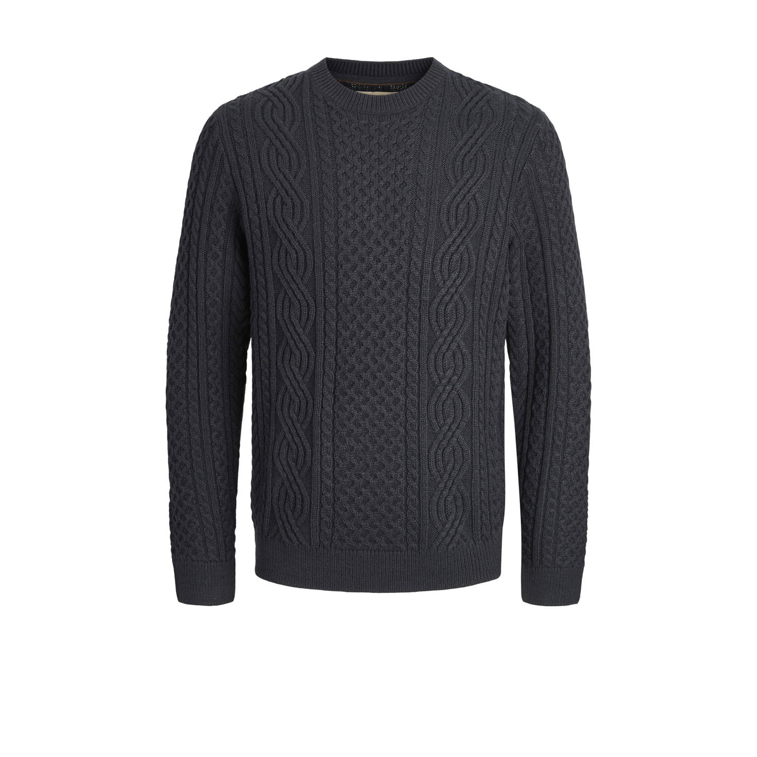 JACK & JONES JUNIOR gebreide trui donkerblauw met kabels