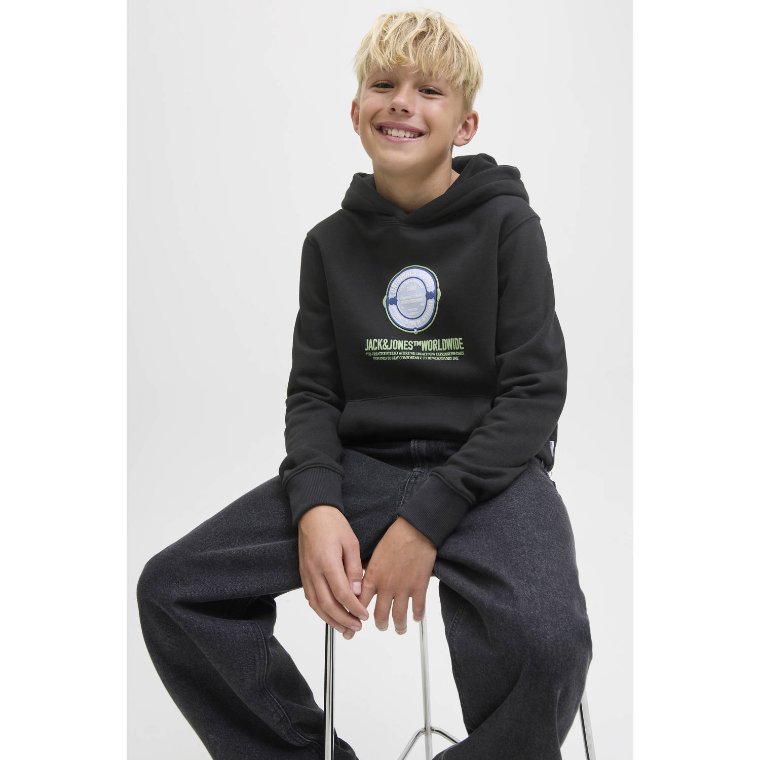 JACK & JONES JUNIOR hoodie zwart