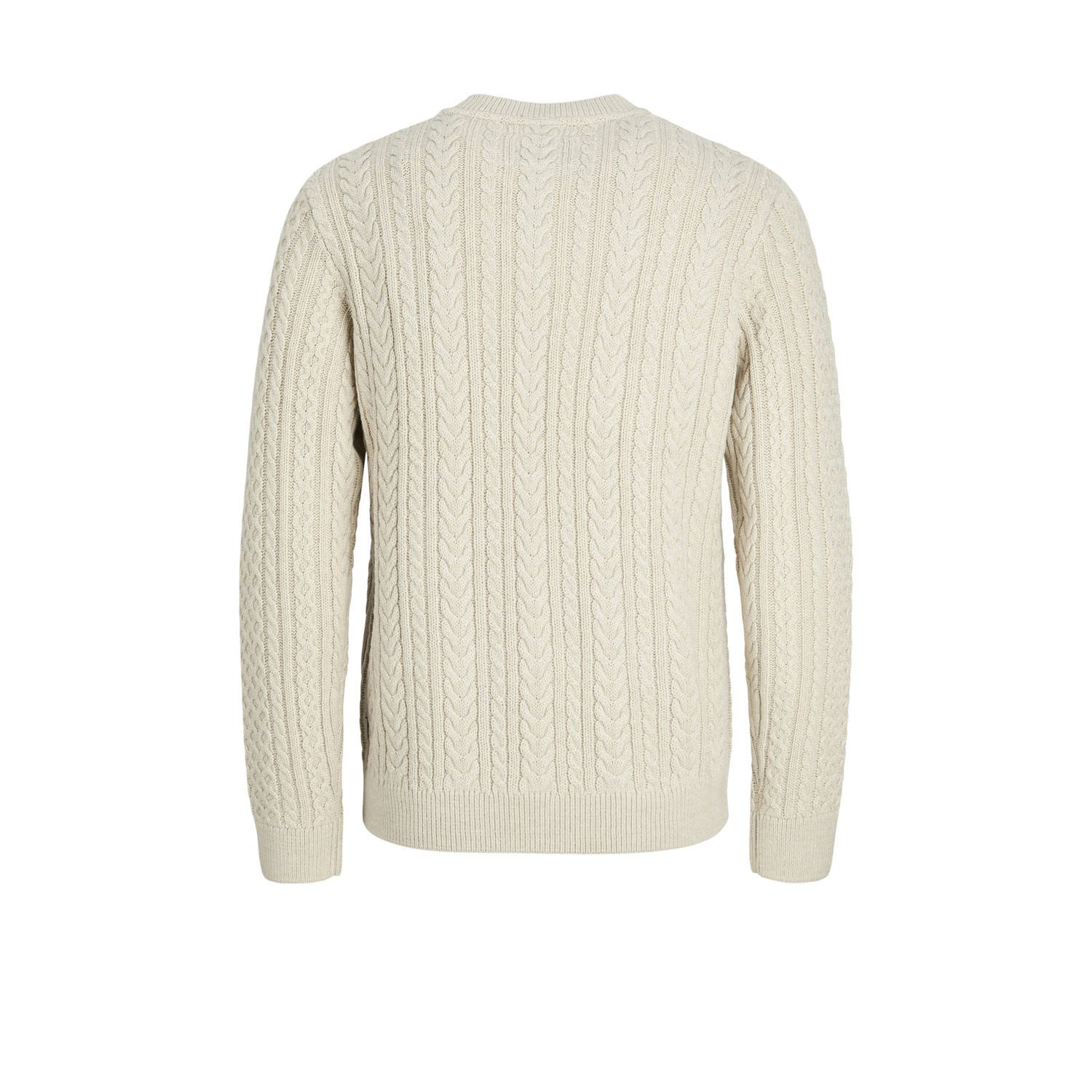 JACK & JONES JUNIOR gebreide trui ecru met kabels
