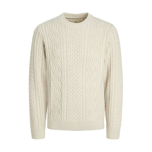 JACK & JONES JUNIOR gebreide trui ecru met kabels afbeelding