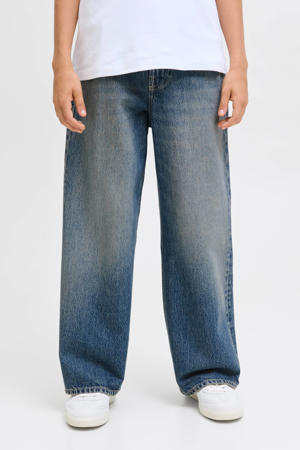 high waist wide leg jeans medium blue denim