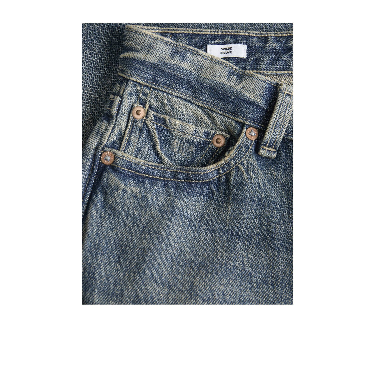 JACK & JONES JUNIOR high waist wide leg jeans medium blue denim