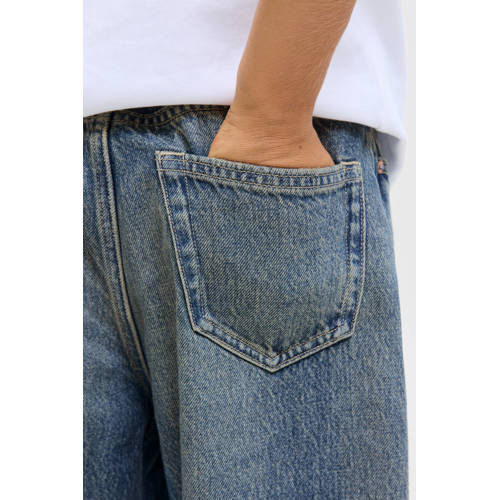 JACK & JONES JUNIOR high waist wide leg jeans medium blue denim afbeelding