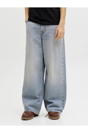high waist wide leg jeans light blue denim