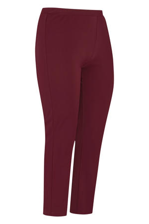 slim regular waist broek donkerrood