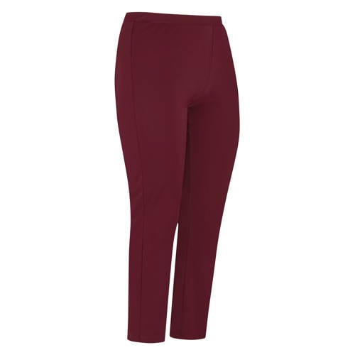 Plus Basics slim regular waist broek donkerrood afbeelding