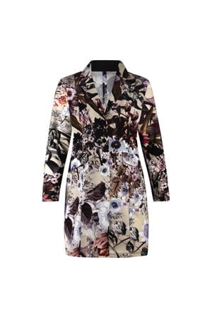 travelstof gebloemde regular blazer multi