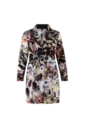 travelstof gebloemde regular blazer multi