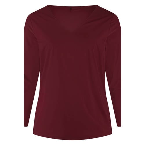 Plus Basics travelstof top donkerrood afbeelding