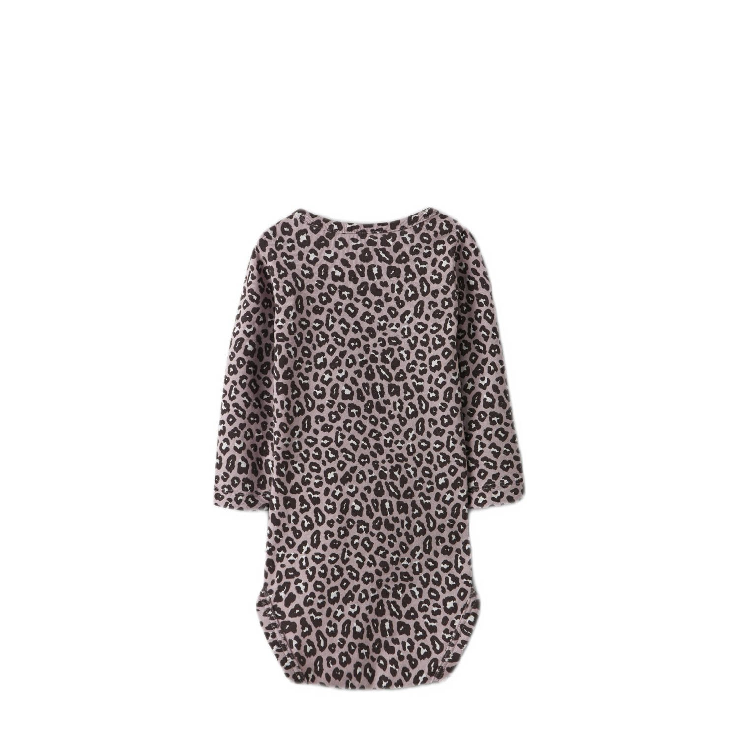 NAME IT BABY romper NBFLEOANA lila zwart