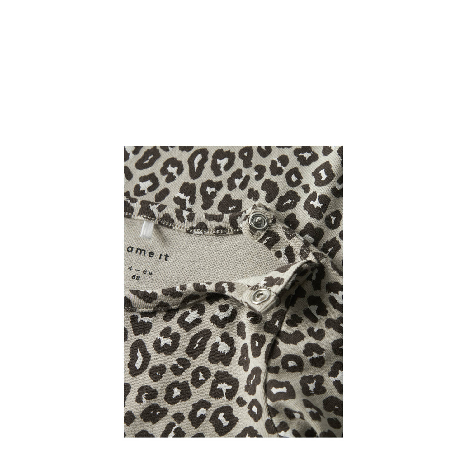 NAME IT BABY romper NBFLEOANA grijsbruin zwart