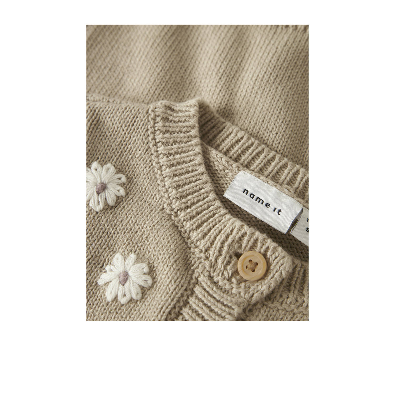 NAME IT BABY gebreid vest beige