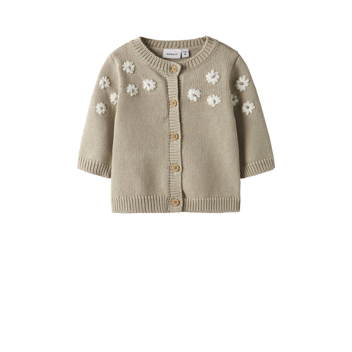 NAME IT BABY gebreid vest beige