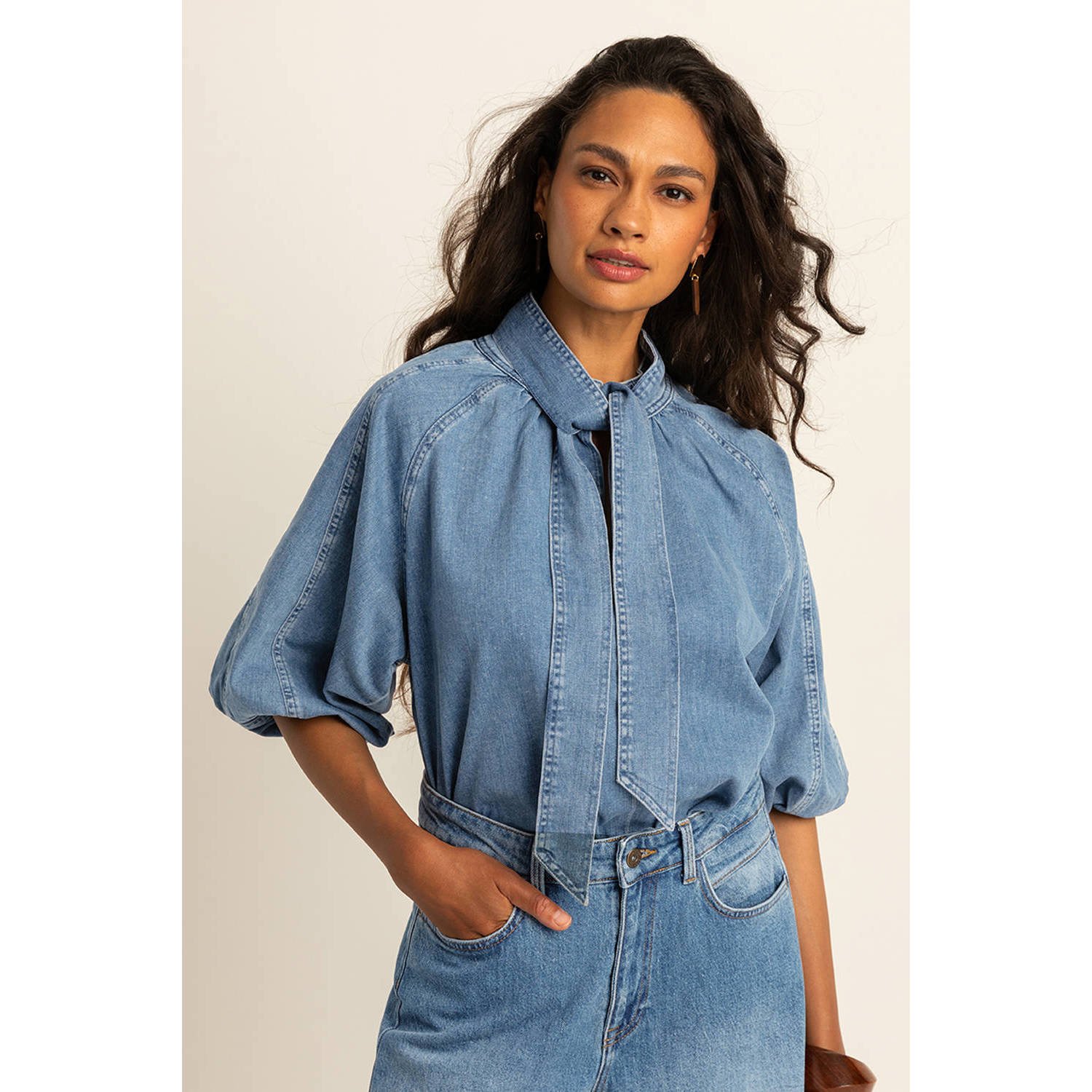 Expresso denim blouse medium blue denim