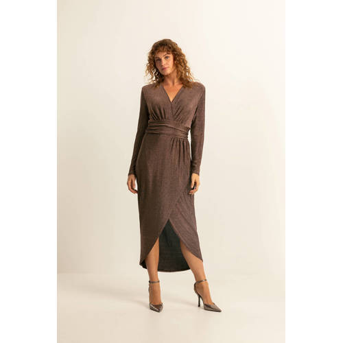 Expresso midi jurk met glitter goud afbeelding