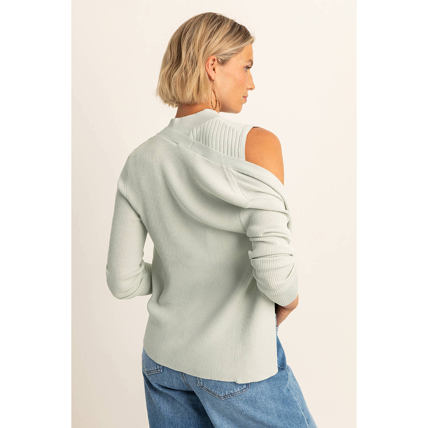 Expresso cardigan lichtgroen gebreid