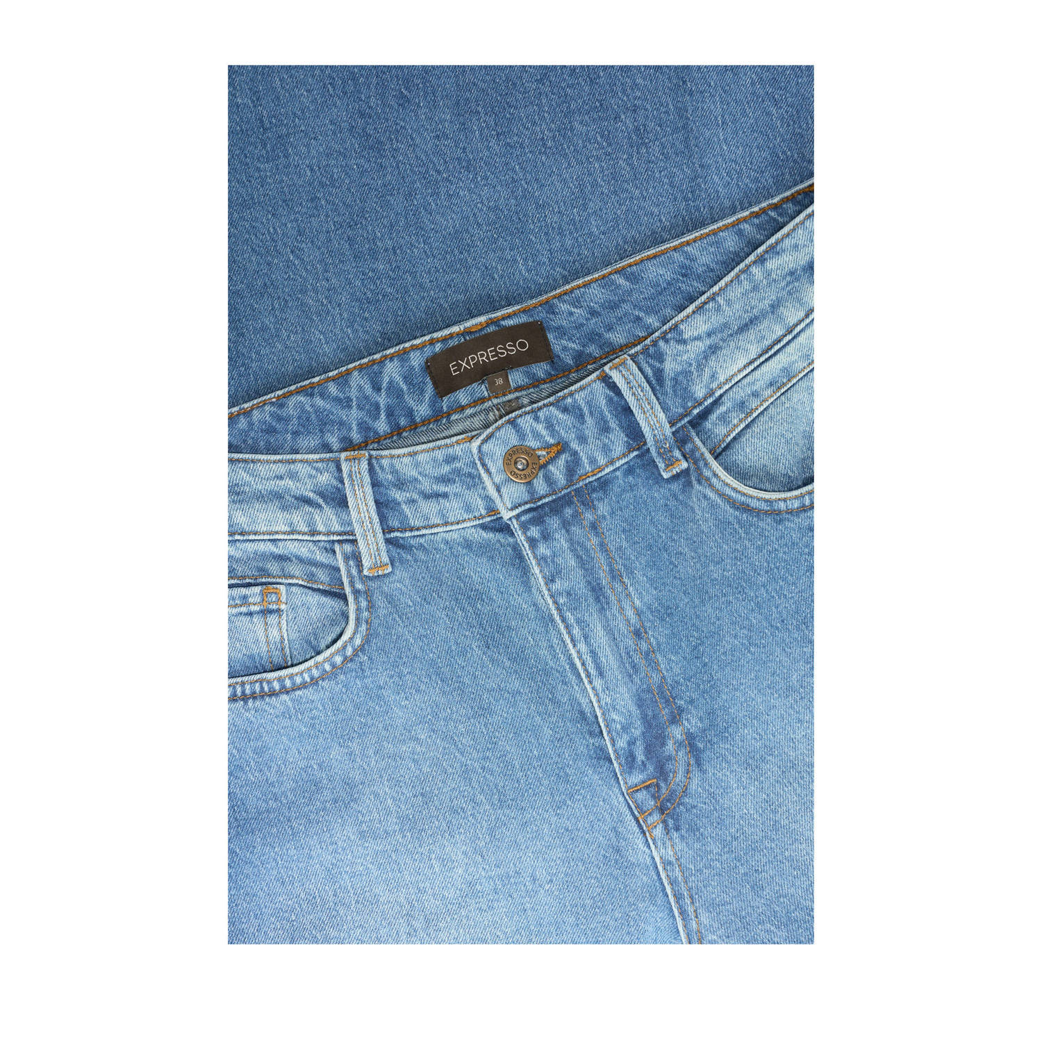 Expresso high waist wide leg jeans medium blue denim