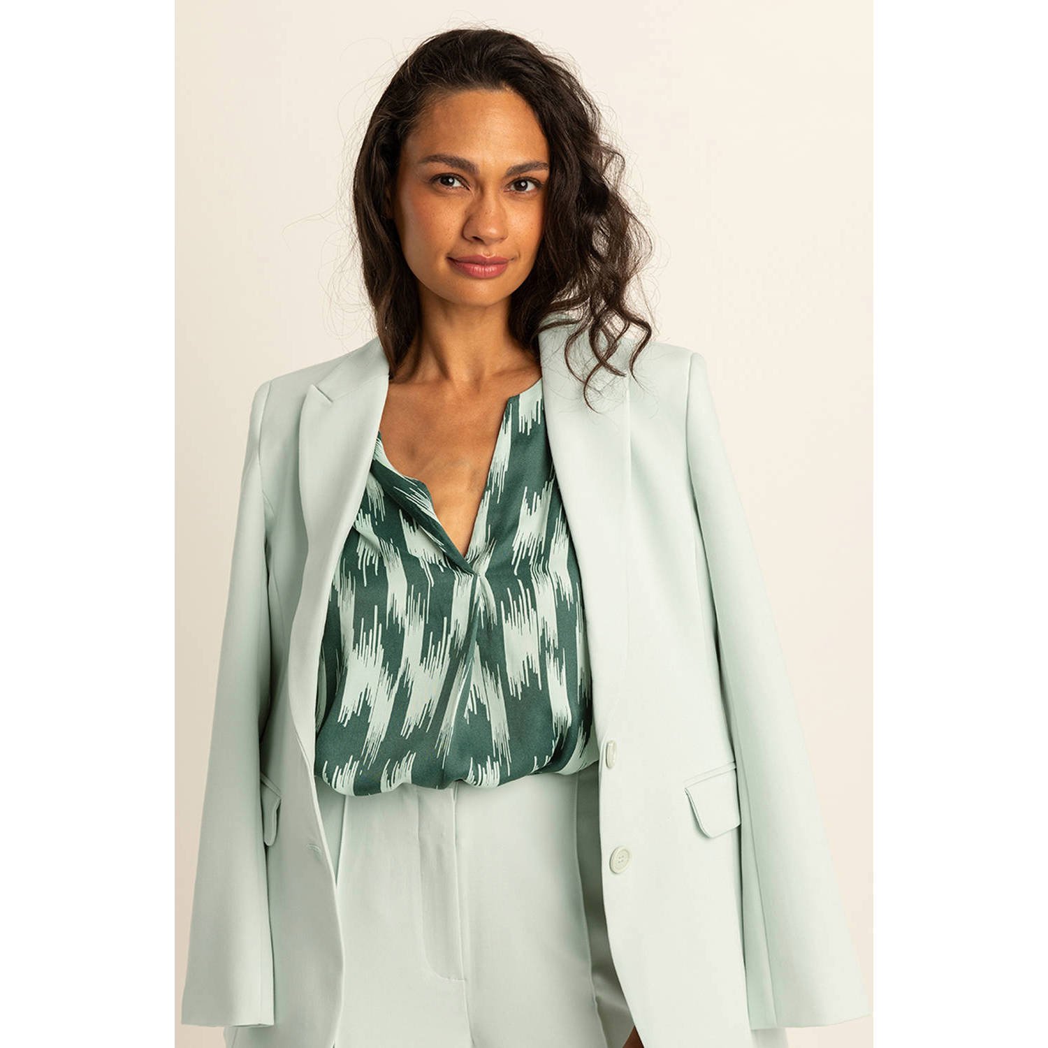 Expresso getailleerde blazer lichtgroen