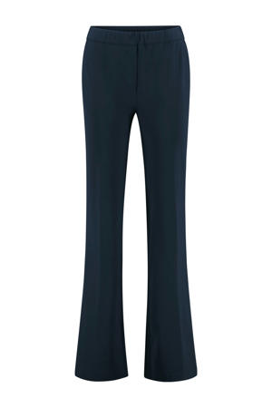 travelstof travelstof flared flared broek donkerblauw