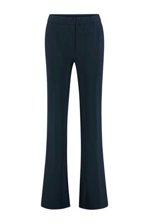 travelstof travelstof flared flared broek donkerblauw