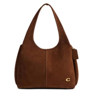 suède schoudertas Lana cognac