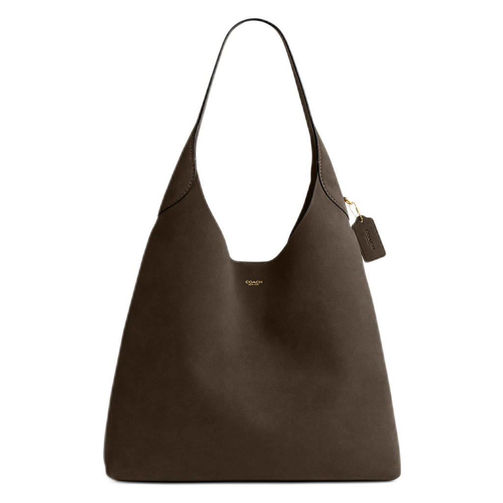 Coach suède schoudertas Brooklyn 39 kaki