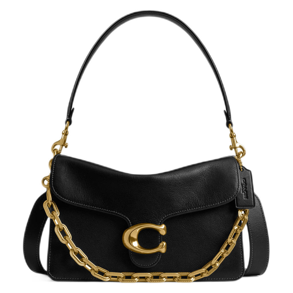 Coach leren schoudertas Chain Tabby zwart