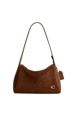 suède schoudertas Lola cognac
