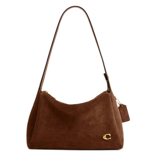 Coach suède schoudertas Lola cognac afbeelding