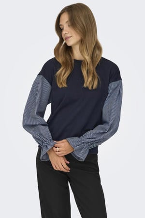 gestreepte sweater donkerblauw
