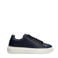 Manfield leren sneakers donkerblauw