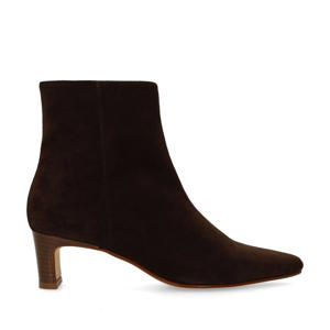 suède enkellaarzen donkerbruin