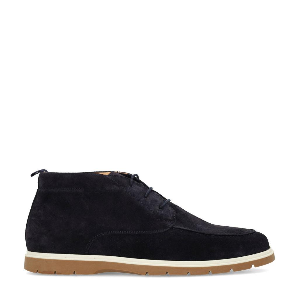 Donkerblauwe heren Manfield suède veterboots