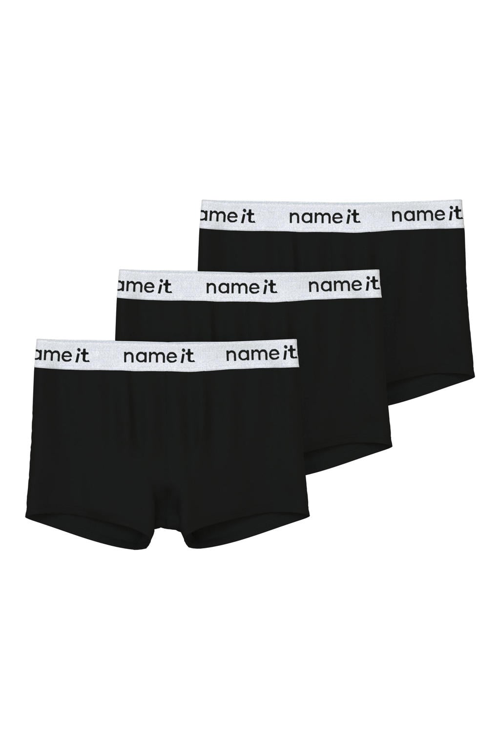 NAME IT KIDS boxershort - zwart/wit (set van 3)
