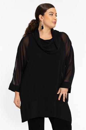 mesh tuniek zwart