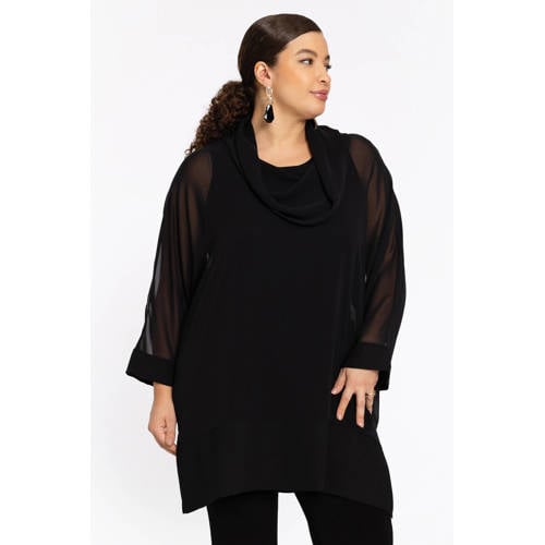 YOEK mesh tuniek zwart