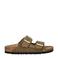 Birkenstock slippers met panterprint camel