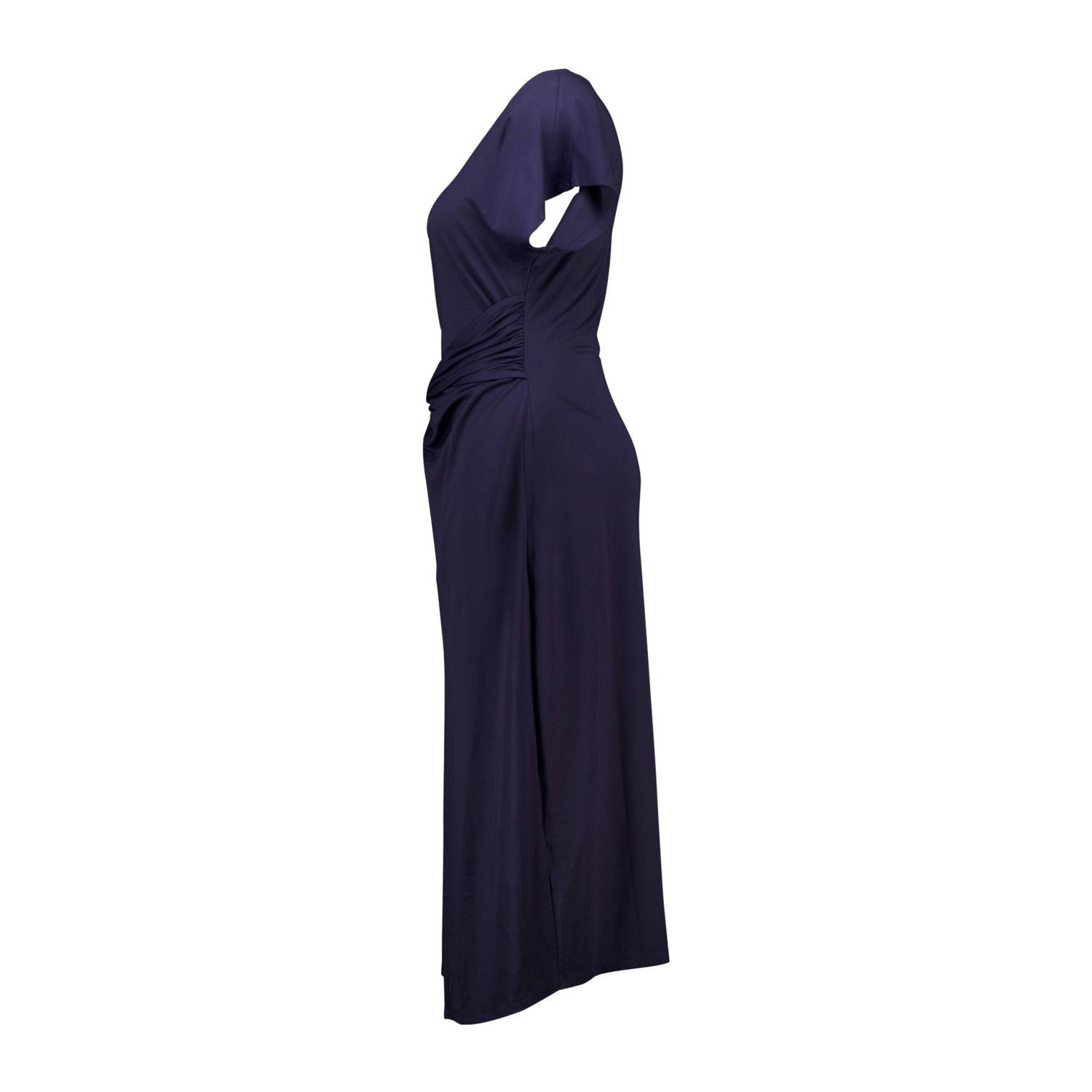 MS Mode wikkel- overslagjurk donkerblauw