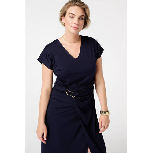 MS Mode wikkel-/overslagjurk donkerblauw afbeelding