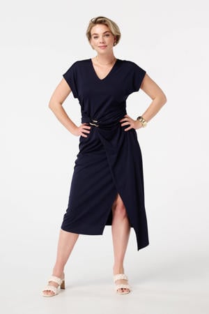 wikkel-/overslagjurk donkerblauw