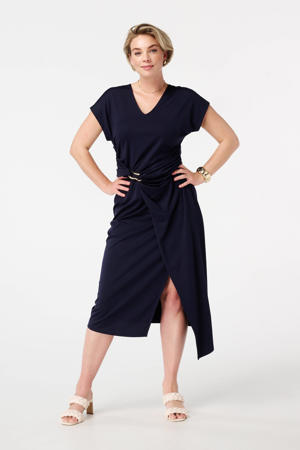 wikkel-/overslagjurk donkerblauw