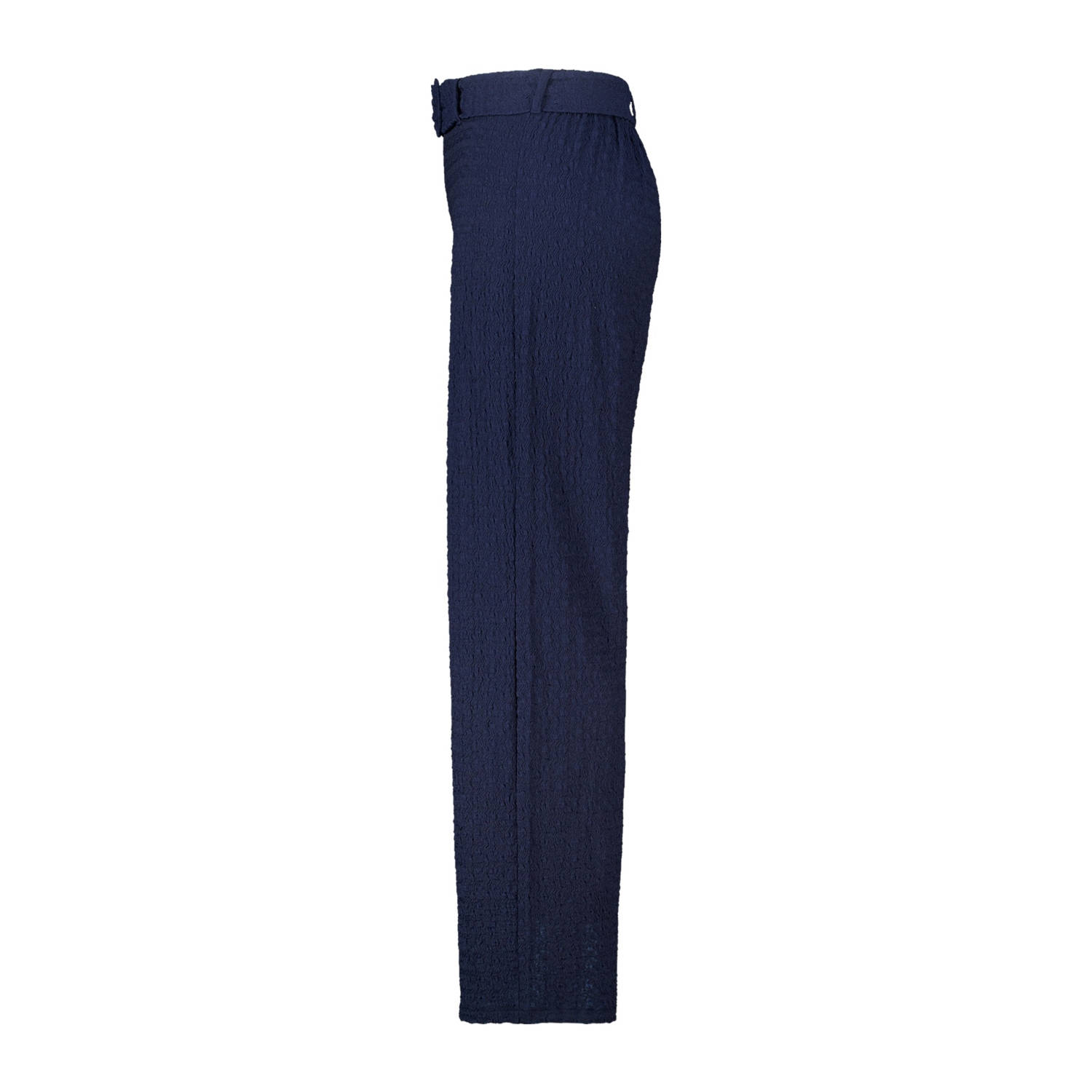 MS Mode straight regular waist casual broek donkerblauw