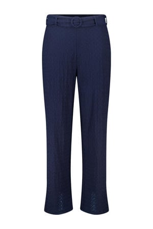 straight regular waist casual broek donkerblauw