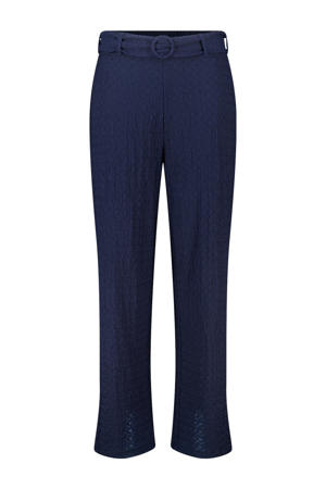 straight regular waist casual broek donkerblauw