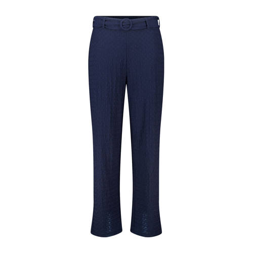 MS Mode straight regular waist casual broek donkerblauw afbeelding